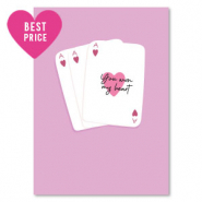Cartes &agrave; bijoux "you won my heart" Rose lilas