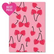 Cartes &agrave; bijoux "cerises" Rose