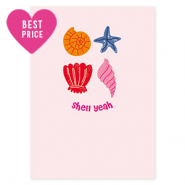 Cartes &agrave; bijoux  "Shell yeah" Rose clair