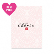 Cartes &agrave; bijoux  "Merci Ch&eacute;rie" Rose clair