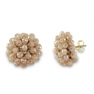 Boucles d’oreilles facettées avec anneau Beige