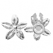 Cache-boutons en acier Inox fleur Argent&eacute;