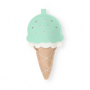 Pendentifs accroche-regard sucette de glace Marron gr&egrave;s-vert menthe-blanc