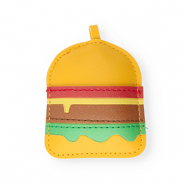 Pendentifs accroche-regard pain hamburger Jaune fonc&eacute;-vert-marron-rouge