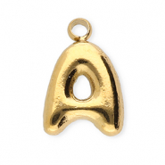 Breloques en acier Inox lettre A Doré