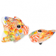 Perles en verre à la main poisson Transparent-multicolore