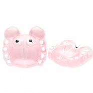 Perles en verre à la main crabe Rose clair transparent-blanc-noir