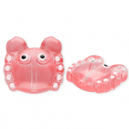 Perles en verre à la main crabe Rose corail transparent-blanc-noir