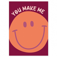BY31&reg; Cartes &agrave; bijoux "You make me" Rouge porto-orange-rose clair-violet