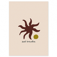 BY31&reg; Cartes &agrave; bijoux "Just breathe" Cr&egrave;me-marron fonc&eacute;-vert olive