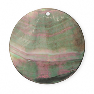 Pendentifs coquillage specials rond Gris fonc&eacute;