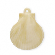Pendentifs acryliques coquillage Beige-marron-blanc