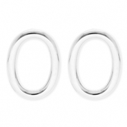 BY31&reg; Boucles d'oreilles / puces en acier Inox ovale Argent&eacute;