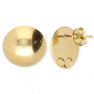 BY31&reg; Appr&ecirc;ts en acier Inox boucles d'oreilles&nbsp;/&nbsp;puces d&rsquo;oreilles rond avec anneau Dor&eacute;