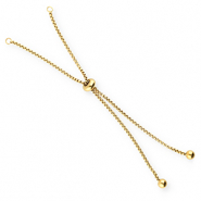 Appr&ecirc;ts en acier inox semi-bracelet avec perle stoppeur Dor&eacute;