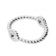 Appr&ecirc;ts en acier inox anneau ferm&eacute; avec 2 anneaux 13 mm Argent&eacute;