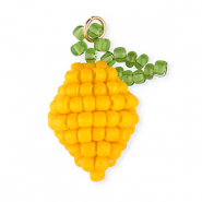 BY31® Breloques en perles de verre citron Jaune chaud-vert