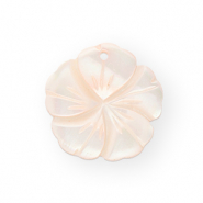 Breloque coquillage fleur Rose p&ecirc;che
