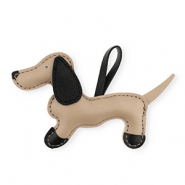Pendentifs accroche-regard teckel Marron clair-noir