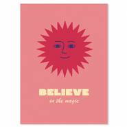 BY31&reg; Cartes &agrave; bijoux "Believe in the magic" Rouge-rose corail-jaune-bleu
