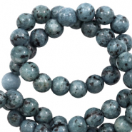 Pierres naturelles Jaspe Dalmatien 6mm Bleu sarcelle anthracite