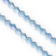 Perles à facettes bicone 6 mm Bleu-AB coating