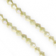 Perles à facettes bicone 6 mm Lime-AB coating