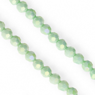 Perles à facettes rondes 6 mm Vert clair-AB coating