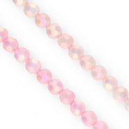 Perles à facettes rondes 6 mm Rose-AB coating