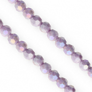 Perles à facettes rondes 6 mm Violet-AB coating