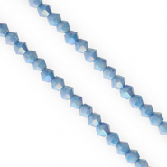 Perles à facettes bicone 4 mm Bleu foncé-AB coating