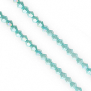 Perles à facettes bicone 4 mm Bleu cyan-AB coating
