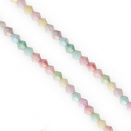 Perles à facettes bicone 4 mm Pastel multicolore-AB coating
