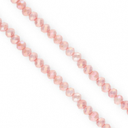 Perles à facettes 4x3 mm disque Rose saumon-AB coating