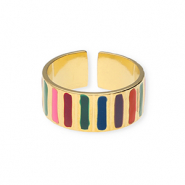 Bagues en acier Inox Doré-multicolore