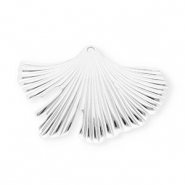 Breloques en acier Inox feuille de Ginkgo Argenté