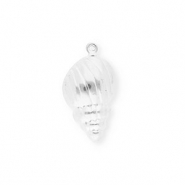 Breloques en acier Inox coquille Argent&eacute;
