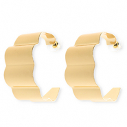 Boucles d'oreilles / puces accroche-regard avec tige en acier inoxydable Doré