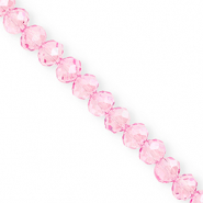 Perles &agrave; facettes 8x6&nbsp;mm disque Heishi Rose clair