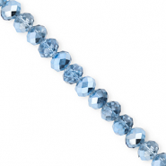 Perles &agrave; facettes 6x5&nbsp;mm disque Heishi Bleu-pearl shine coating