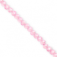 Perles &agrave; facettes 6x5&nbsp;mm disque Heishi Rose clair