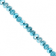 Perles à facettes 4x3 mm disque Heishi Bleu sarcelle-pearl shine coating