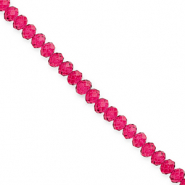 Perles à facettes 4x3 mm disque Heishi Rose cerise