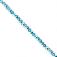 Perles à facettes 3x2 mm disque Heishi Bleu sarcelle-pearl shine coating