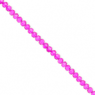 Perles &agrave; facettes 3x2&nbsp;mm disque Heishi Rose fuchsia