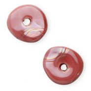 Perles en céramique DQ grecque donut Rose magenta