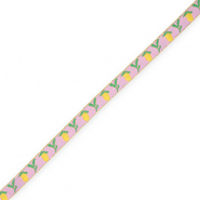 BY31® Ruban texte citron Rose orchidée-jaune-vert-doré