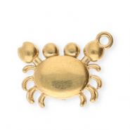 Breloques en acier Inox crabe Dor&eacute;