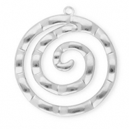 Breloques en acier Inox spirale Argent&eacute;