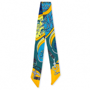 Bandana foulard avec fleur Vert sarcelle-orange-bleu